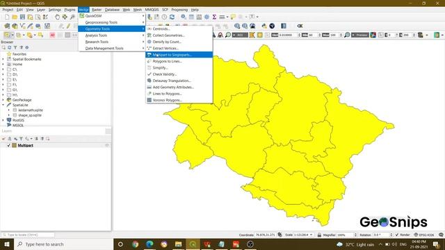 #23 QGIS Vector | Multipart To Single Part смотреть онлайн