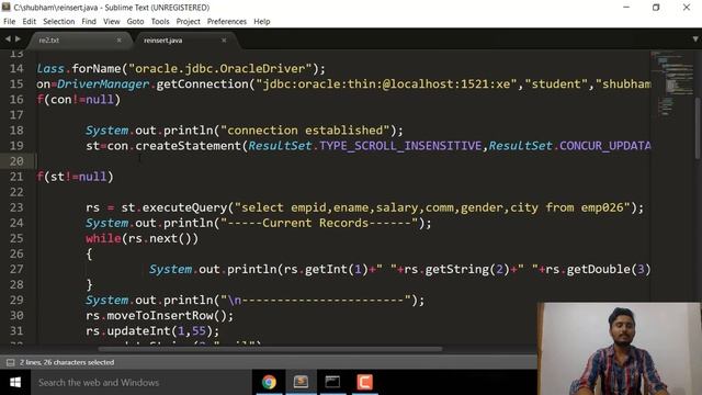 Basics of jdbc programming Tutorial-7(inserting row in Resultset object) смотреть онлайн