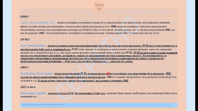 TERMS - JDK, JVM, JRV. смотреть онлайн