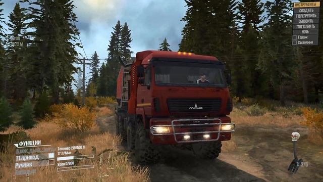 МАЗ 6516B9 обзор мода игра Spintires MudRunner смотреть онлайн