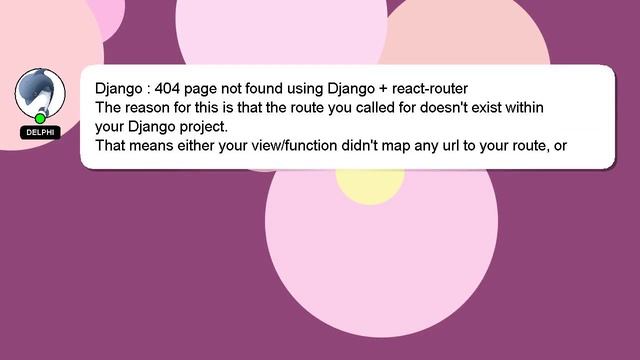 Django : 404 page not found using Django + react-router смотреть онлайн