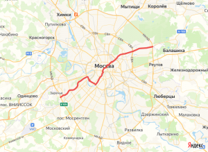 Москва с запада на восток