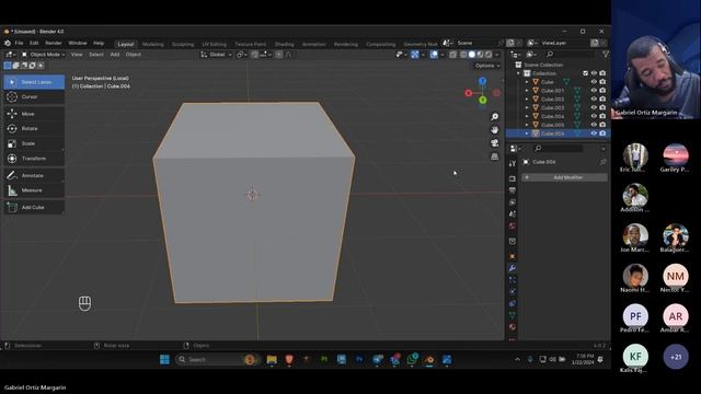 Curso Modelado y Renderizado en Blender básico 1-22-2024 GRUPO 1 смотреть онлайн