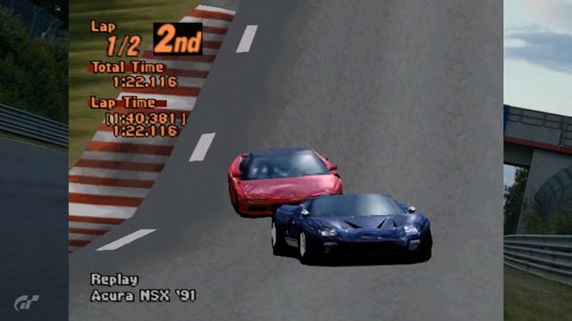 Gran Turismo 2 Custom Race: NSX vs GT40 | Trial Mountain смотреть онлайн