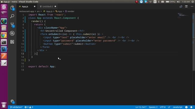 React js Tutorial #39 uncontrolled component смотреть онлайн