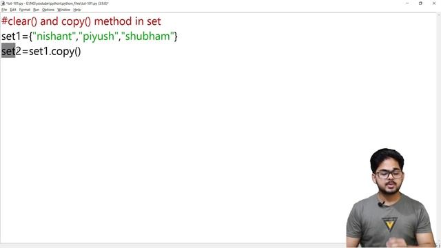 copy() and clear() Method In Set || Python Tutorial In Hindi || Tutorial 101 смотреть онлайн
