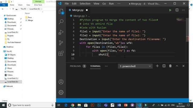 File Handling: Python program to merge contents of two files into third file смотреть онлайн