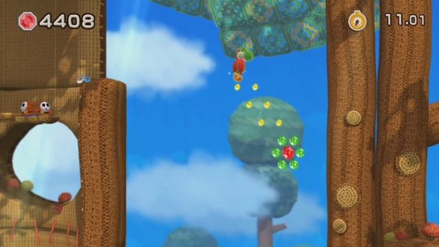 Yoshi's Woolly World 100% Walkthrough World 1-2 Bounceabout Woods смотреть онлайн