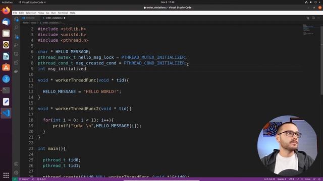 Multithreading in C Using Pthreads (part 2) - Order Violation Bugs смотреть онлайн
