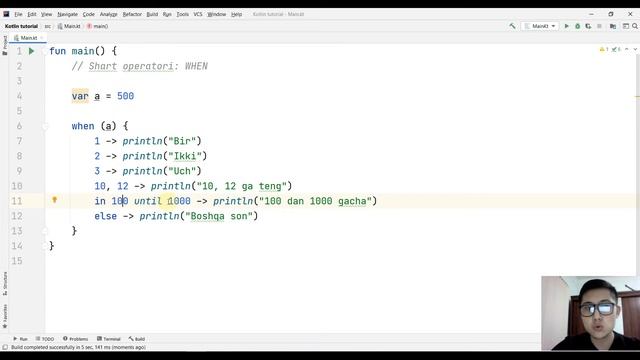 Kotlin dasturlash tili | 9-dars: Shart operatori: when смотреть онлайн