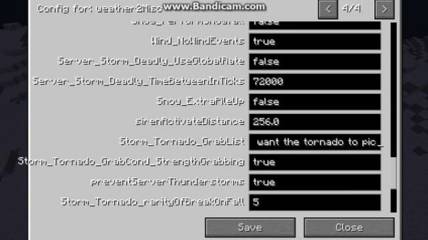 Minecraft Tornado Mod: Weather2 Config Help