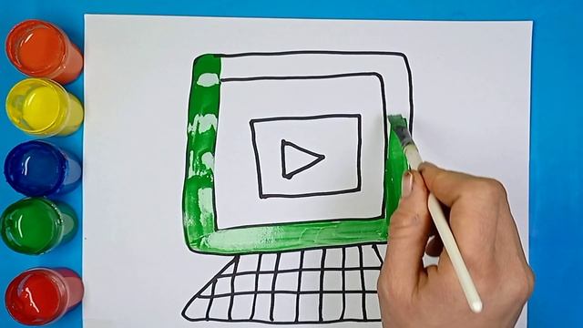 How to draw computer / Рисование Компьютера для детей / bolalar uchun kompyuter rasmini chizish смотреть онлайн