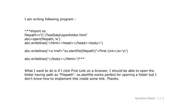 HTML : How to open a windows folder when clicking on some link on a HTML page using Python смотреть онлайн