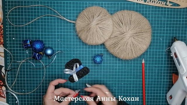 DIY☃СНЕГОВИК ИЗ ДЖУТА☃Бюджетный новогодний декор из картона своими руками☃ смотреть онлайн