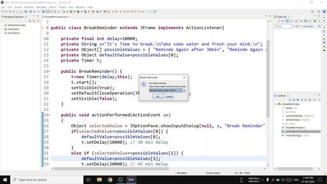 Java GUI | "Break Reminder" Application | Java Swing Project смотреть онлайн