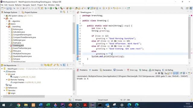 Java-13 Branching if/else. Practical tasks + Switch смотреть онлайн