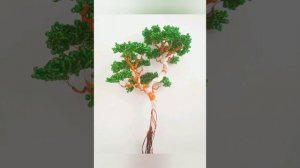 Бонсай из крупного бисера МК. Bonsai made of beads master class.