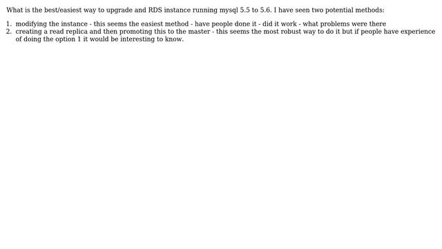 DevOps & SysAdmins: AWS RDS mysql upgrade 5.5 to 5.6 смотреть онлайн