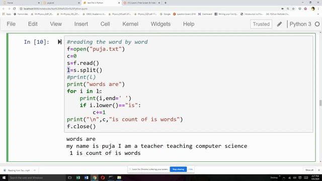 Reading line,word,character from Text file in Python смотреть онлайн