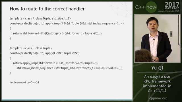 C++Now 2017: Yu Qi "An easy to use RPC framework implemented in C++11/14" смотреть онлайн