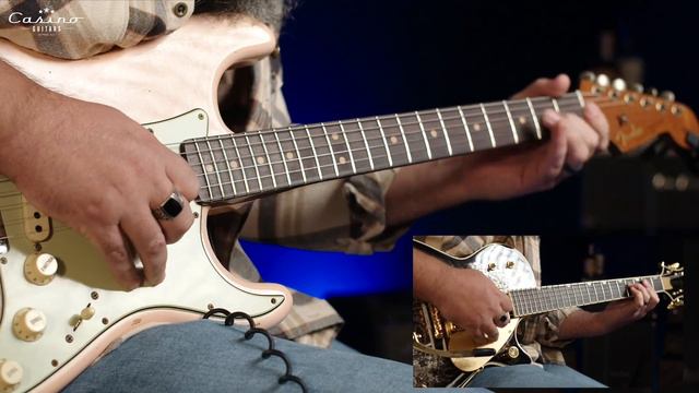 Fender Custom Shop 1959 Stratocaster Relic in Super Faded Aged Shell Pink VS Gretsch Penguin Paisle смотреть онлайн
