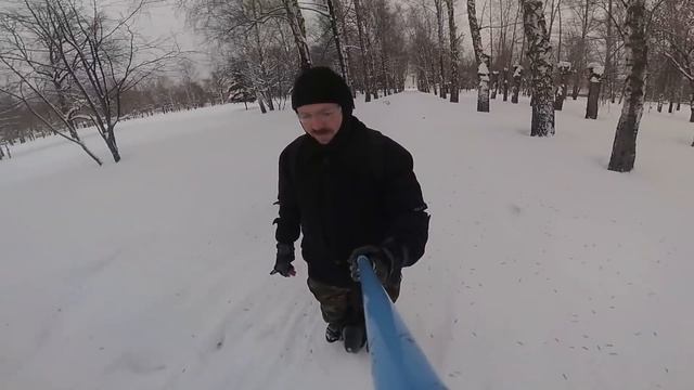 Моноколесо, зима, парк смотреть онлайн
