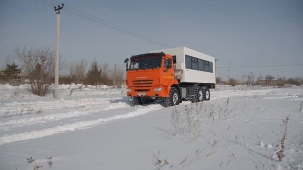 Комфортные вахтовые автомобили КАМАЗ на пневмоподвеске ROSTAR | Зимние тесты