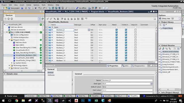 Microsoft Visual Studio connect to Siemens PLC CPU314C-2 PN/DP смотреть онлайн