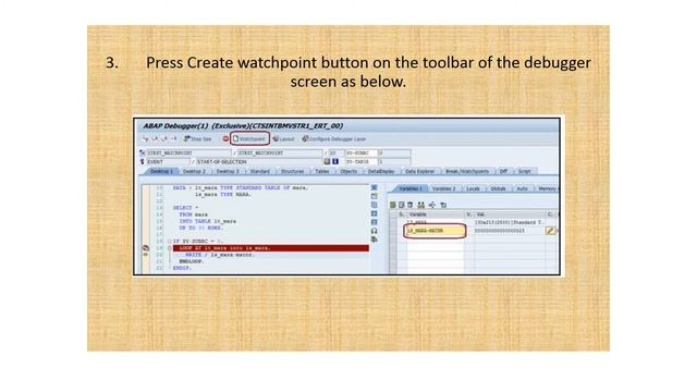 How to create Watchpoint while debugging a ABAP code. смотреть онлайн