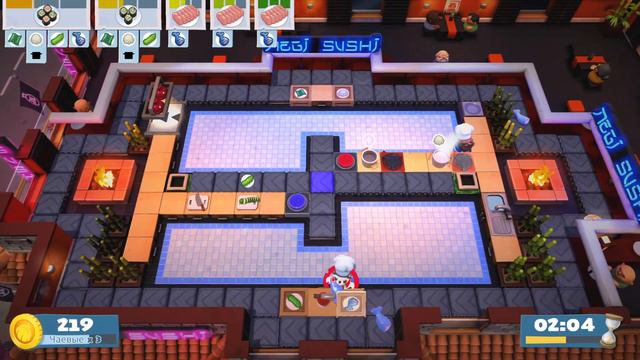 Overcooked 2 Уровень 4-5. 3 звезды, 2 игрока. Co-op смотреть онлайн