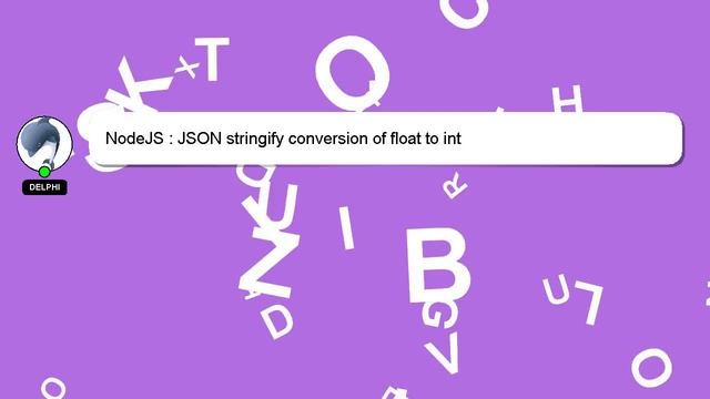 NodeJS : JSON stringify conversion of float to int смотреть онлайн