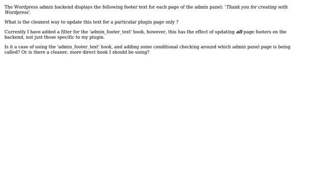 Wordpress: Updating Wordpress plugin admin panel footer text смотреть онлайн