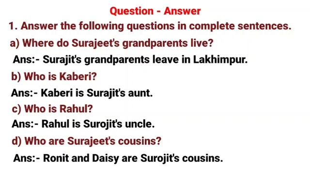 "Surajit's Family" Class 3 English lesson 2 Full Question Answer in Assamese(অসমীয়াত):জাতীয় বিদ্যাল смотреть онлайн