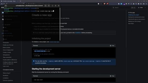 react native and laravel - login - installing react native expo   #3