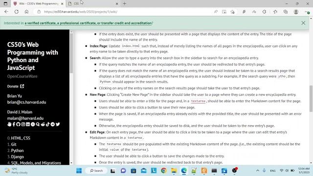 Project Wiki. Project 1 of CS50’s Web Programming with Python and JavaScript( Shortened version) смотреть онлайн