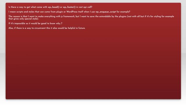 Get outuput of wp_head or wp_footer in wordpress Rest API смотреть онлайн
