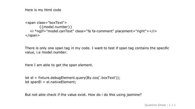 HTML : Get value of span tag in jasmine angular2 testing смотреть онлайн
