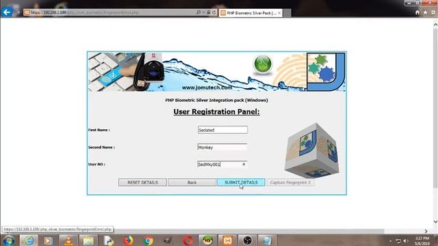PHP Web Fingerprint Registration DEMO using DigitalPersona 4500 Scanner - This is NOT A TUTORIAL смотреть онлайн