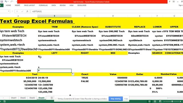 Text Group Excel Formula | SystemWebTech Online смотреть онлайн