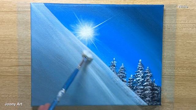 Winter Scenery / Acrylic painting / STEP by STEP #120 смотреть онлайн