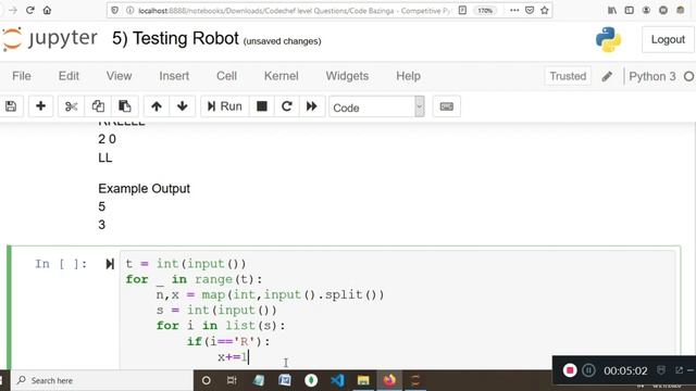 Competitive Programming with Python | Codechef Beginner Level - Q5) Testing Robot смотреть онлайн