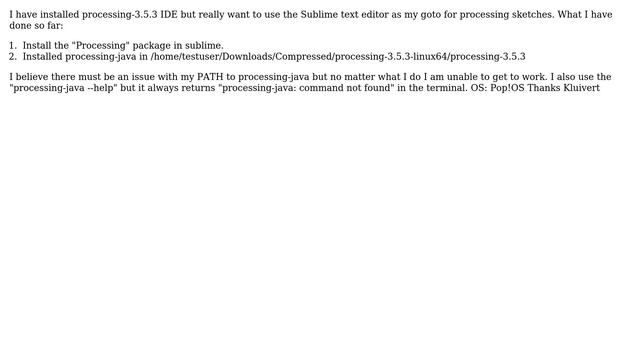 Unix & Linux: How do I fix the "processing-java: command not found" error in the terminal? смотреть онлайн
