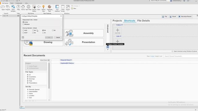 How to Change from Inch to mm in Inventor 2020 смотреть онлайн