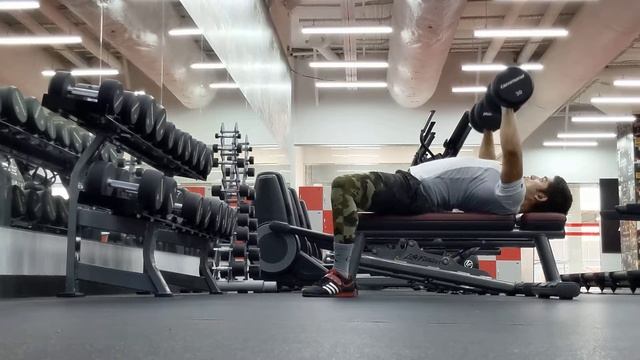 Д1. Жим гантелей на горизонтальной скамье. 30кг смотреть онлайн