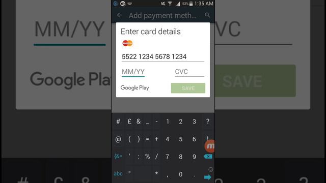 Add your Debit/Credit Card in Android's Google Play Store смотреть онлайн