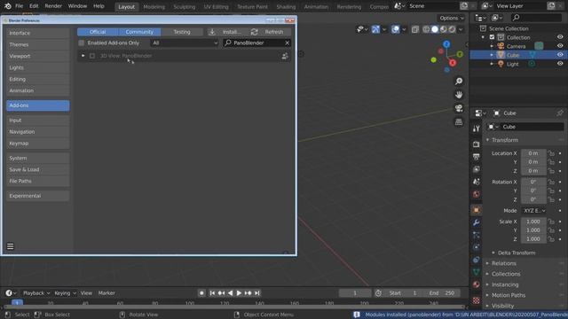 PanoBlenderAddon Quickstart_01: Install the Addon смотреть онлайн