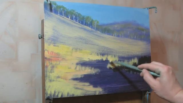 Как начать рисовать акрилом, солнечная осень #акрил #рисуем #acrylicpainting #VitalyRogovtsov