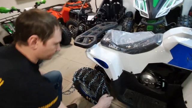 Установка цепей противоскольжения для квадроциклов! смотреть онлайн