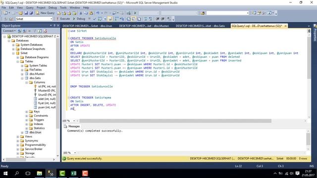 UPDATE TRIGGER VE INSERT, UPDATE, DELETE TRIGGER смотреть онлайн