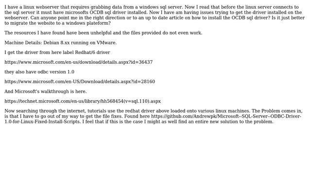 Consider acceptable to use php from a linux webserver to request sql from a Microsoft SQL server? смотреть онлайн